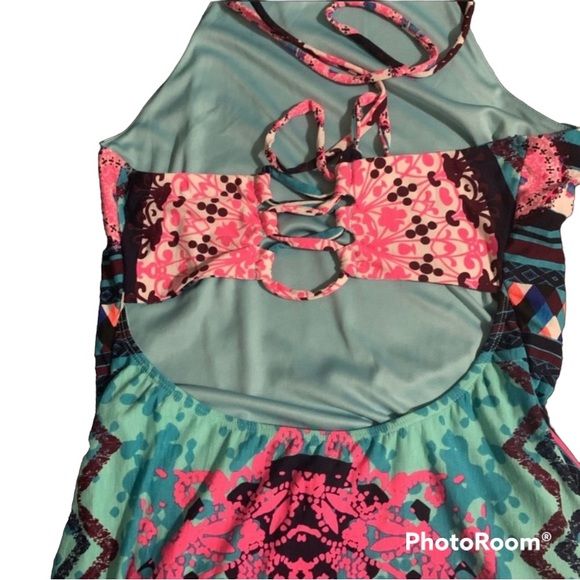 Pool Side Chillin Dress Aqua Maxi Dress - Picture 9 of 10